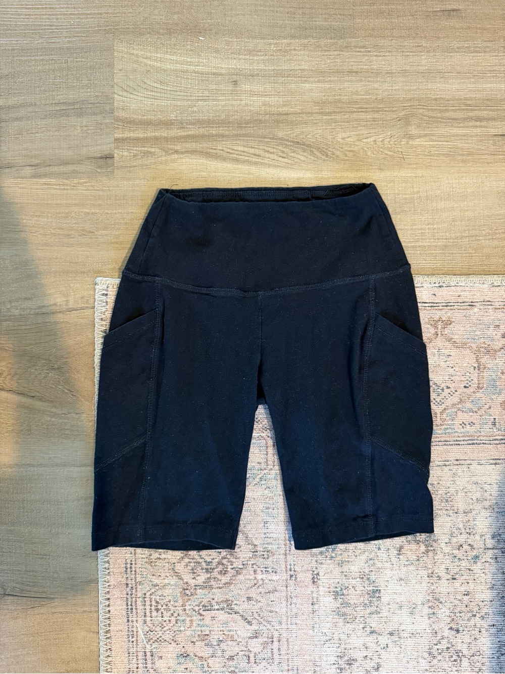 Zenana Black High-Waist Bike Shorts with Side Pockets